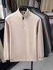 Men's Thermal Fleece Half-Zip Stand Collar Long Sleeve T-shirt Hoodie - Warm Autumn/Winter Layer