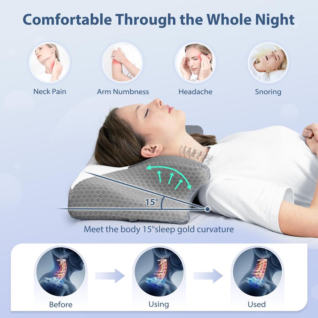 1 Pack Neck Pillow Orthopedic To Help Sleep And Protect The Neck High Elastic Soft Washable Pillows Bedding For Hotel Home