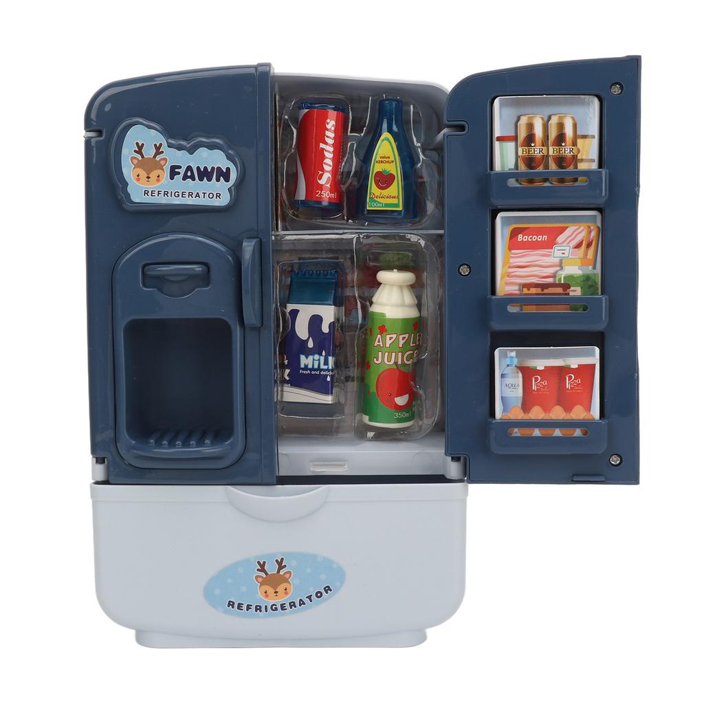 Puppenhaus Kühlschrank Spielzeug Intelligenter Doppeltür Miniatur Stimulation Puppenhaus Kühlschrank für
