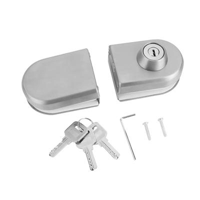10~12mm Stainless Steel Glass Door Lock with Keys Open/Close Home Hotel Bathroom Use