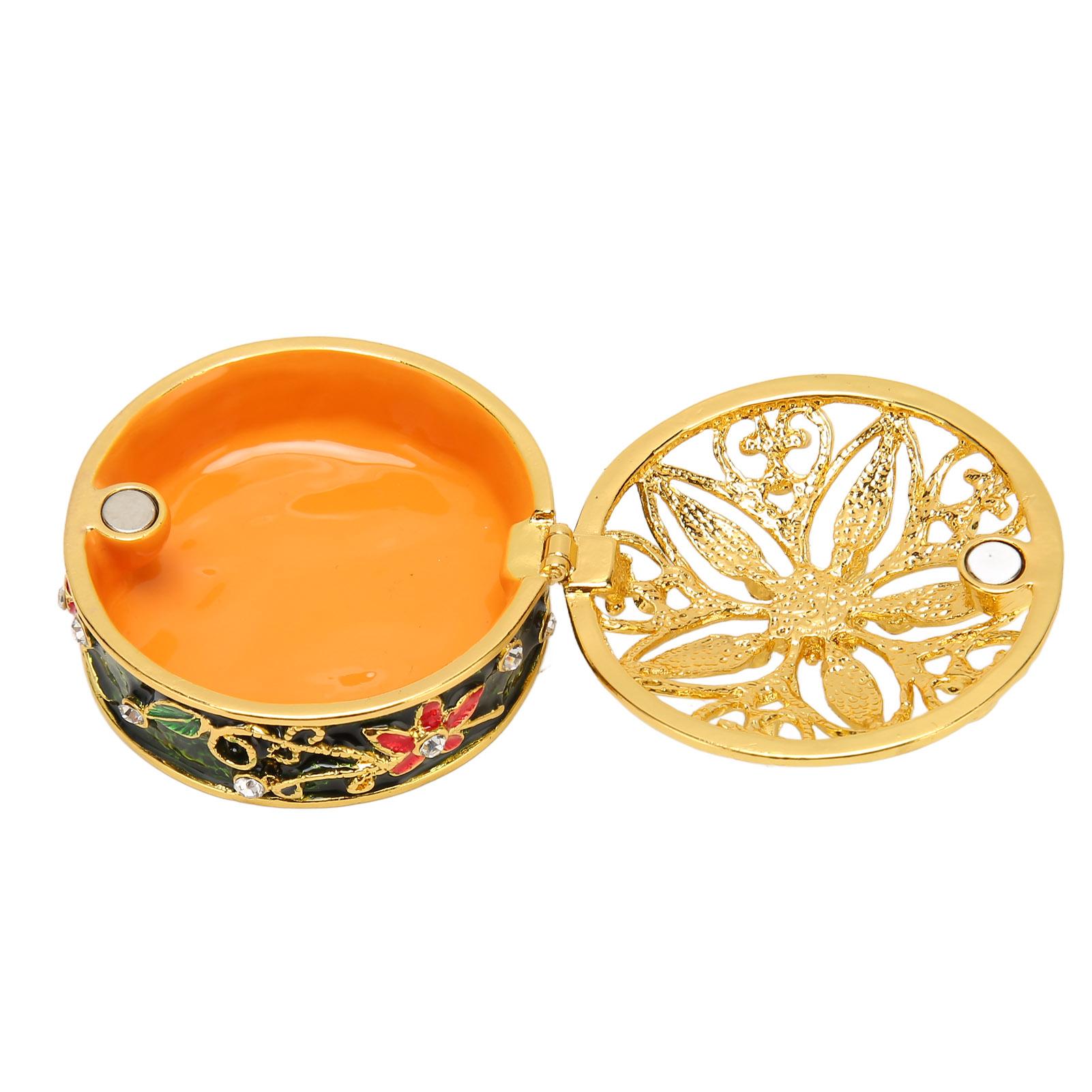 

Metal Jewelry Box Innovative Exquisite Hand Painted Hinged Jewelry for Ear Jewelry