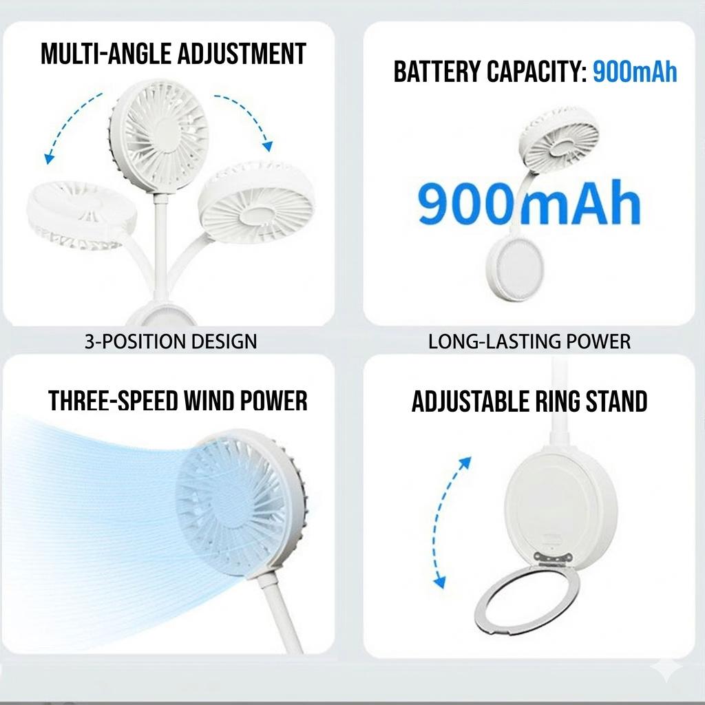 Mini magnetic fan, USB charging portable small fan, suitable for iPhone and magnetic phones and magnetic phone cases