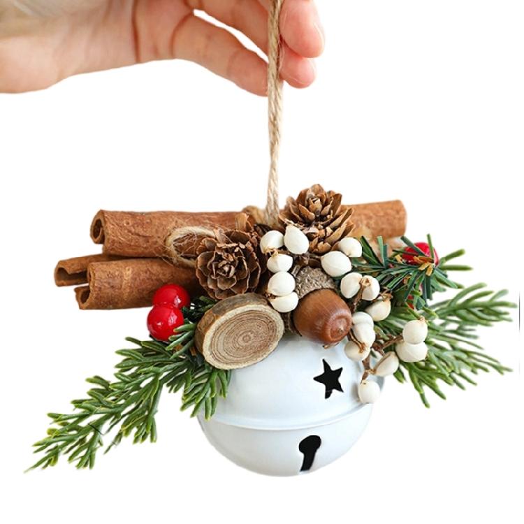 

Christmas Jinglings Bell Ornaments Antlers Pinecone Metal Craft For Family Celebration