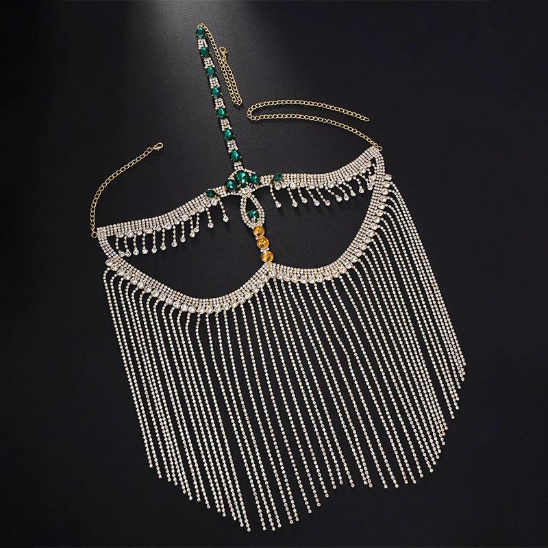 New Tassel Mask For Women Exaggerated Unique European American Halloween Party Masquerade Ball Water Diamond Mask Face Cover