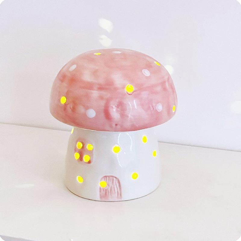 

Creative Mushroom Small Night Lamp Bedside Light Home Decoration Ceramic Cute Mushroom Night Light Birthday Gift рожевий