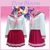 Lucky Star Japanese Cosplay Sailor Suit Jk Uniform Set For Girls With Pleated Skirt And Bow