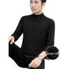 Men's Thick Knit Wool Sweater - Half-High Neck, Warm Base Layer for Autumn & Winter