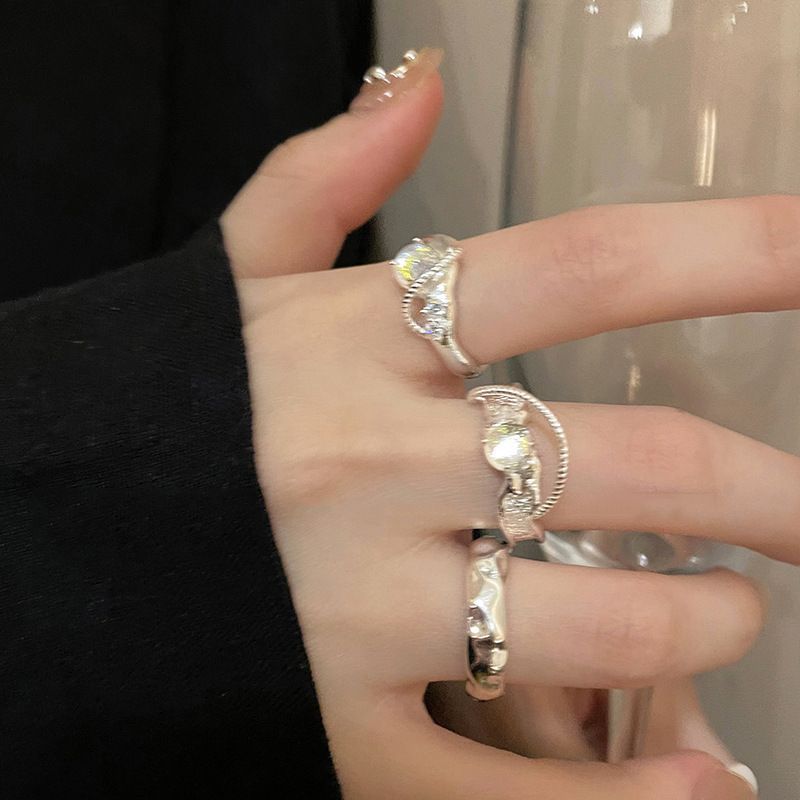 Moonstone Irregular Opening Ring, Women'S Personality Versatile Niche Light Luxury High-End Design Ring