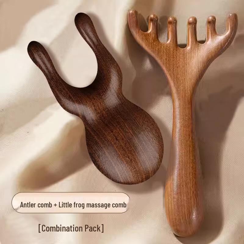 Sandalwood Head Meridian Massage Comb Set