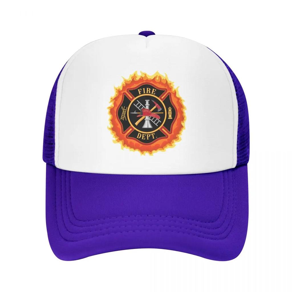 Personalized Firefighter Cross With Flames Baseball Cap Adjustable Fire Rescue FireUnisex Trucker Hat Streetwear Snapback Hats
