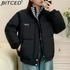 BITCED Stylish Niche Checkered Pattern Thickened Puffer Jacket for Women Mid-Length Winter Cotton Coat