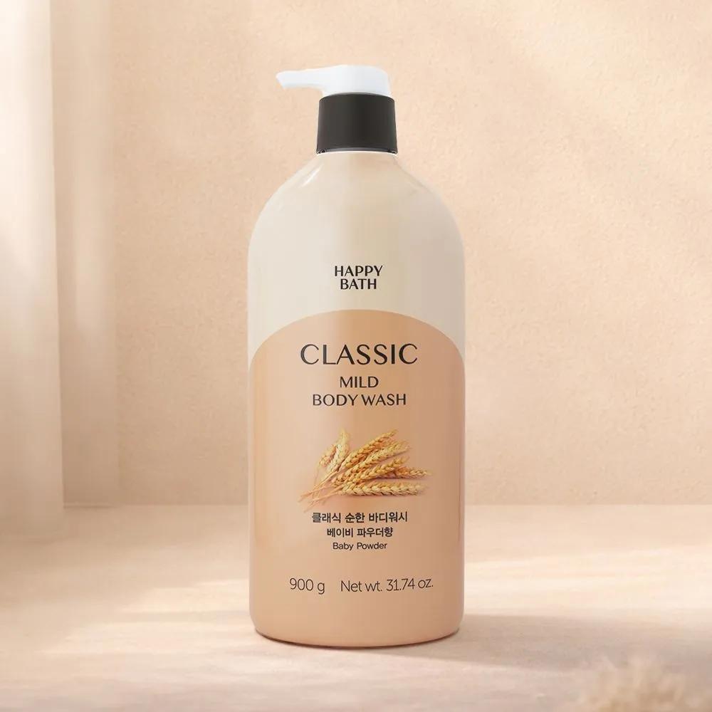 HAPPY BATH Classic Mild Body Wash 900g Baby Powder Scent