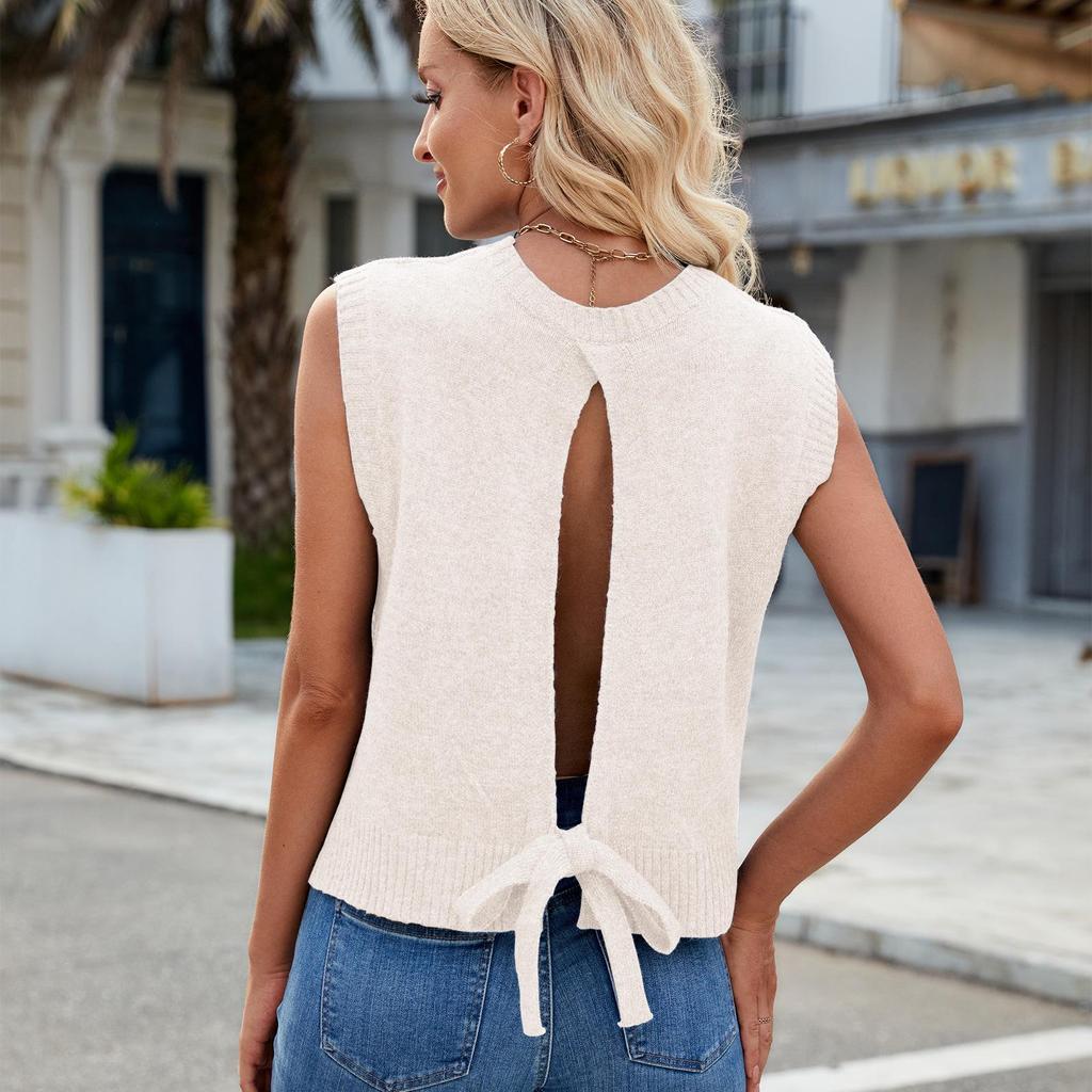 Summer Knit Back-Slit Sweater Vest - Women's New Fashion Arrivals