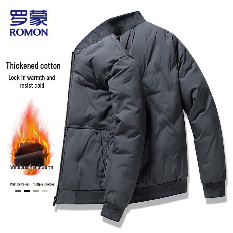

ROMON Men s Thick Stand Collar Padded Jacket 5XL