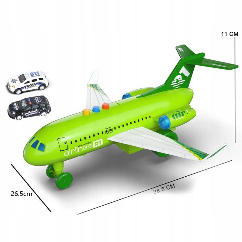 Interactive Green Plane Light and Sound Effects Two Cars