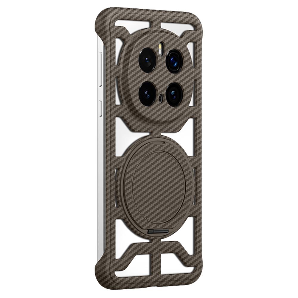 For Honor Magic7 Pro 5G Case with Kickstand Heat Dissipation Hard PC Phone Back Cover Carbon Fiber Texture