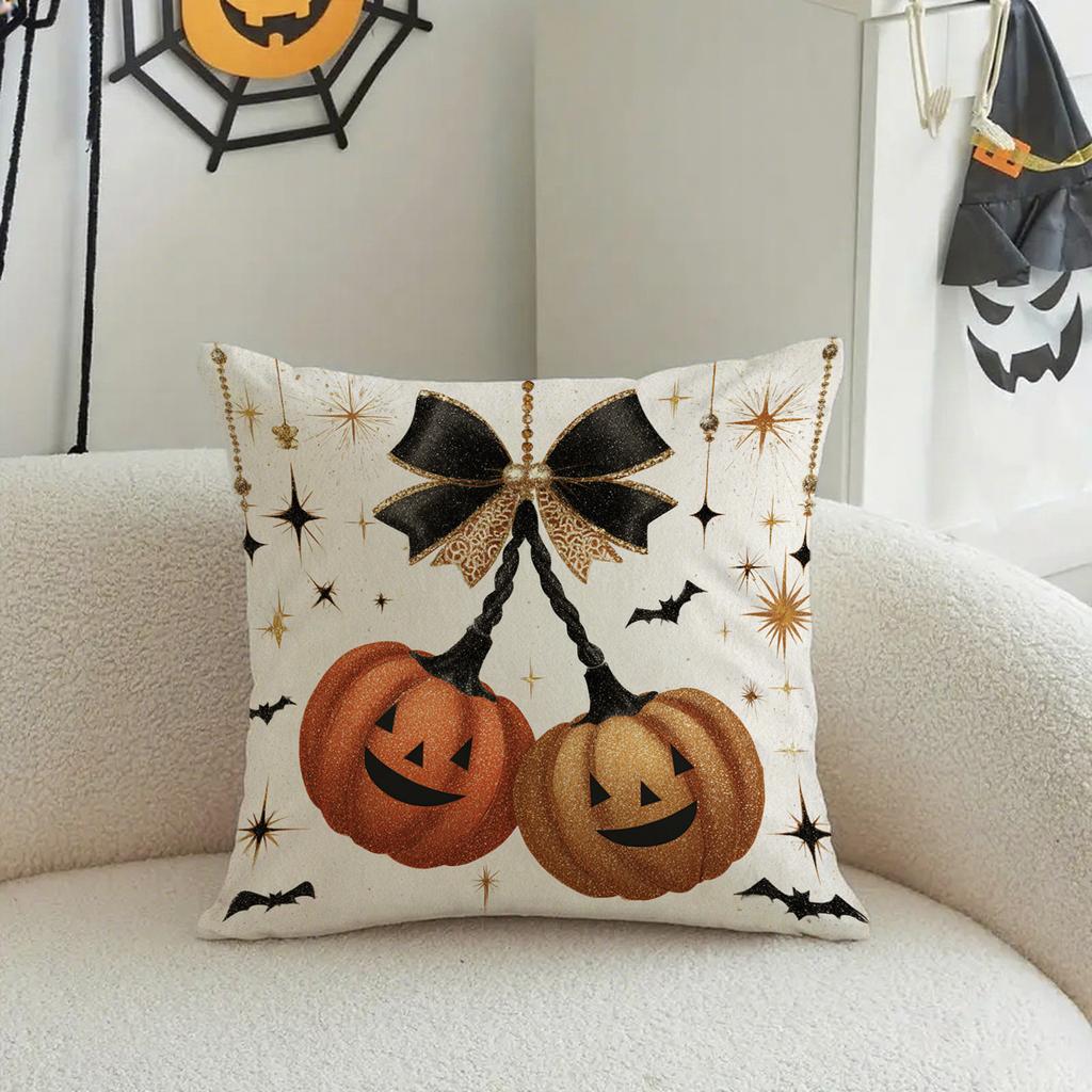 Pumpkin-Patterned Pillow Covers For Fallsuitable For Sofa Car Bedroom Decorative Cushion Cover Pillow Cover