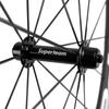 SUPERTEAM 50mm Clincher Wheelset 700c 23mm Road Bike Carbon Wheels (White/Green)