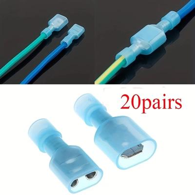 20 Paar Gabelschuh-Crimpverbinder Nylon Vollständig isoliert Elektrischer Draht Kabel Crimpklemmen Kit Set