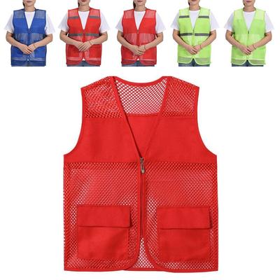 Ordinary/With Reflective Strips V-neck Vest Mesh Outdoor Work Clothes Safety Vest Casual Wear