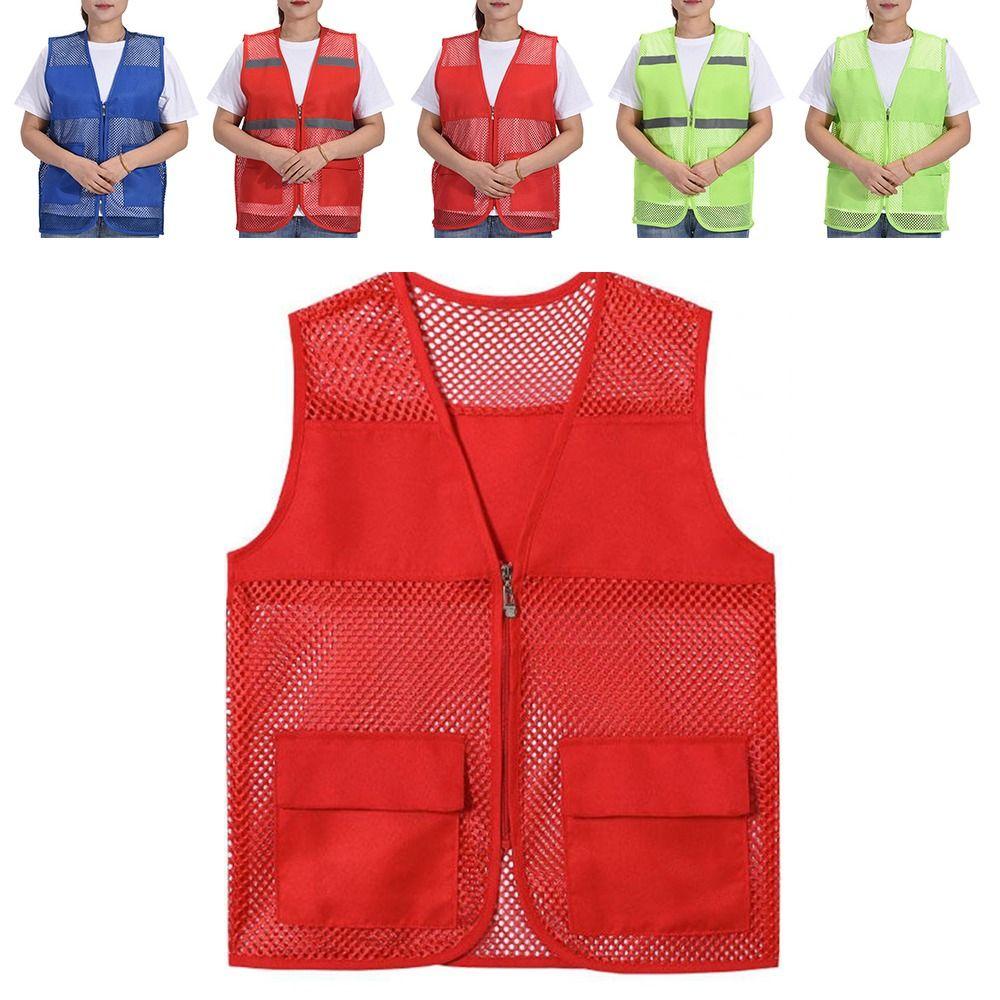 Ärmlös V-ringad Väst Genomskinlig Nätväst Herr Dam Säkerhetsväst Utomhusaktiviteter