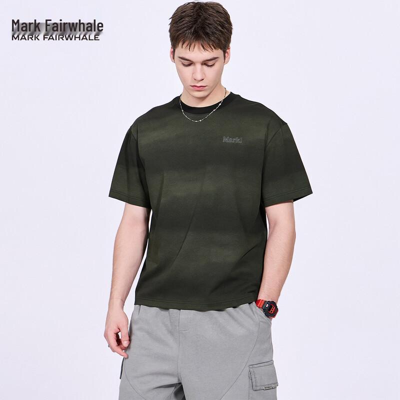 Mark Fairwhale Men s Gradient Tie-Dye Round Neck Short Sleeve T-Shirt XL