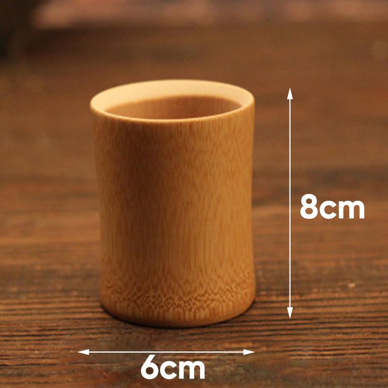 Bambusbecher Japanischer Stil Natürlicher Bambus Geschnitzter Wasserbecher Tee Bier Kaffee Saft Trinkbecher Handgefertigter Holzbecher
