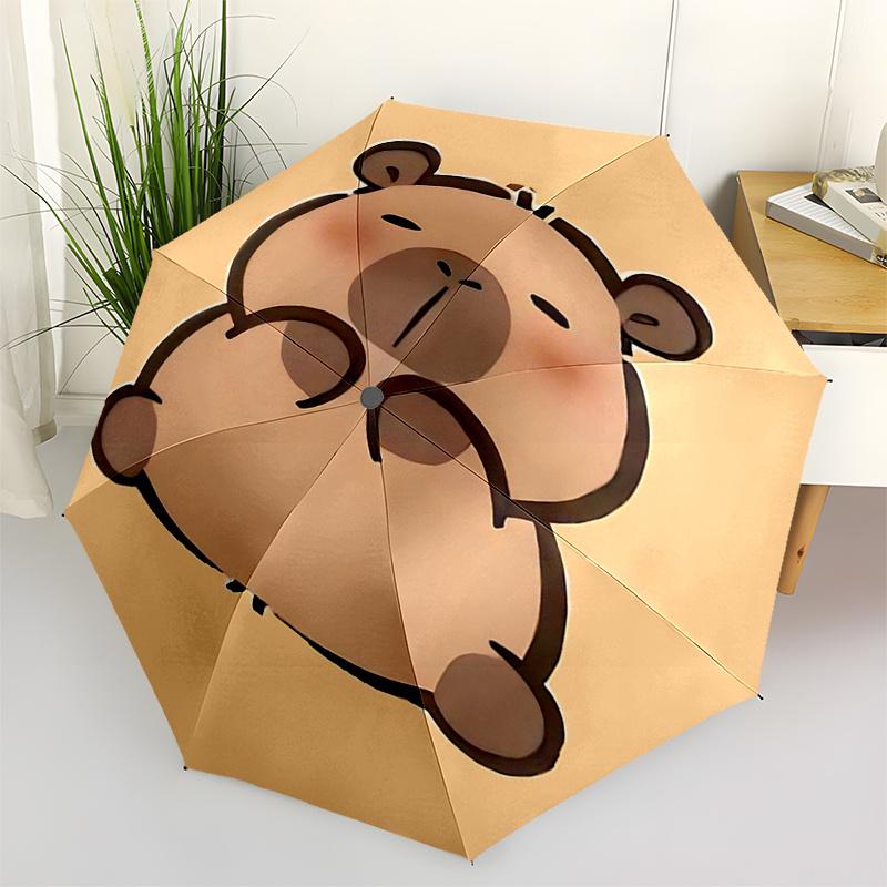 

Capybara Themed Travel Umbrella-8 Ribs Automatic Opening and Closing, Portable Folding Design, Compact and Stylish Umbrella Suitable for Out