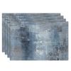 Farmhouse Placemats Set of 4, 12x18 Inch Modern Teal and Grey Abstract Art Painting Table Mats for Outdoor Home Party Kitchen Dining Decoration
