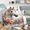 Horse And Butterfly Customize Your Name Blanket Used For Chair Office Sofa Bed Camping Soft And Warm Giving Friends And Relatives Birthday Graduation