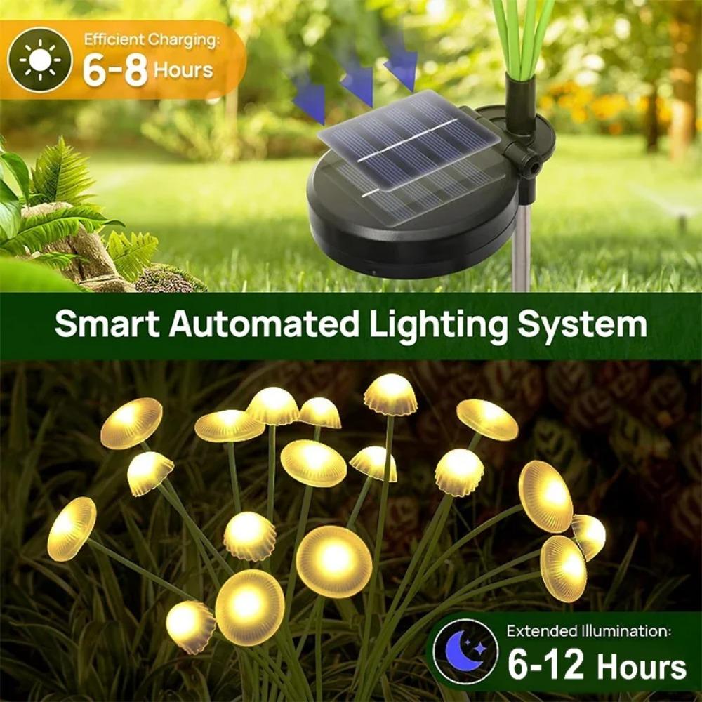 Solar Garden LED Jellyfish Mushroom Lights Waterproof Outdoor Decor Yard Patio Pathway Lawn Lamp