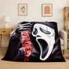 Horror Movie Character Chucky S-Scream Cartoon Flannel Blanket Soft Warm Throw Blanket for Bedroom Living Room Bed Travel Gift