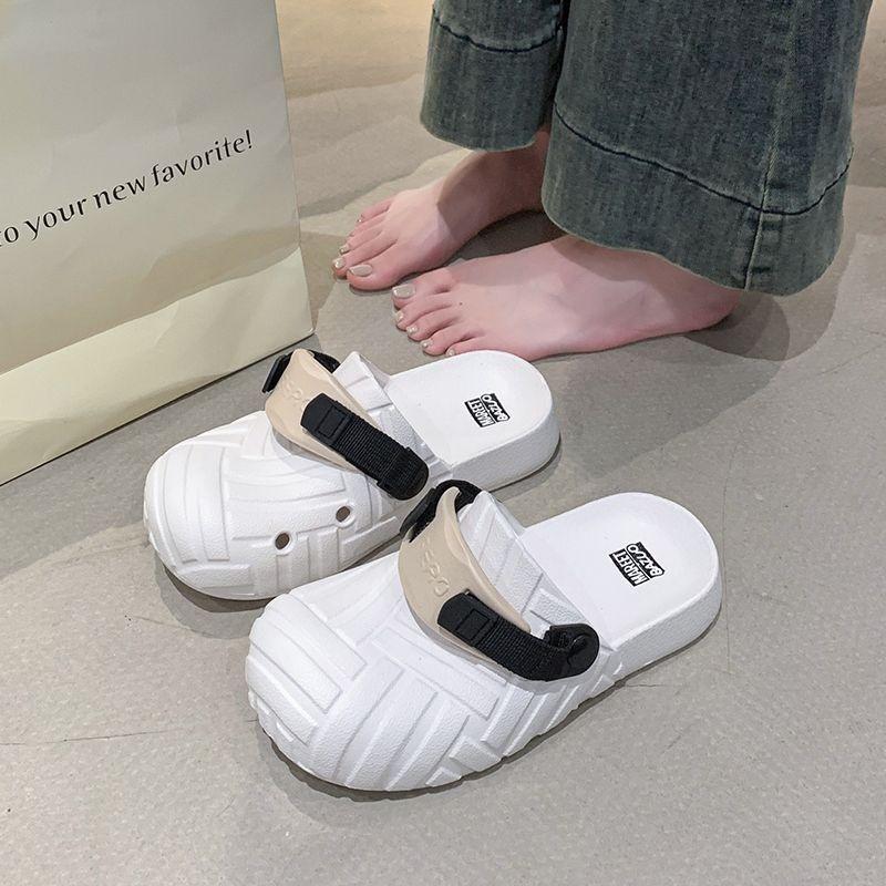 Outside wear casual soft bottom comfortable non-slip bag head slippers fashionable simple versatile cool slippers women's summer and autumn new