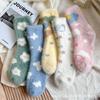Weiße Wolke Plüsch Cartoon Nerz Samt Verdickt Mittlere Waden Winter Schlafsocken für Mädchen