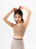 Women Padded Full Cup Yoga Bra Wire-Free Cross Back Sports Brassiere Beauty Back Shockproof Bralette Sexy Breathable Quick-Dry Fitness Underwear