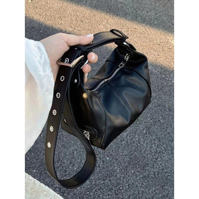 Girl Niche Design Edgy Motorcycle Underarm Bag New Retro Dumpling Handbag Fashion Women Single Shoulder Crossbody Storage Bag
