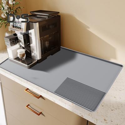 Tappetino da caffè in silicone con bordi rialzati Accessori per stazione bar per bevande espresso sotto la macchina per il caffè Tappetino per asciugare i piatti per il piano di lavoro