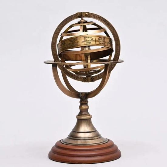 Antique Brass Armillary Sphere Vintage Astronomy Decor