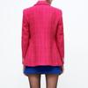 Women's Spring Fashion Casual High Street Double Breasted Tweed Office Blazer Jacket