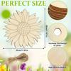 6/12pcs Diy Sunflower Wooden Set Large Paintable Wreath And Welcome Sign Blank Wooden Art Supplies Suitable For Gift Giving