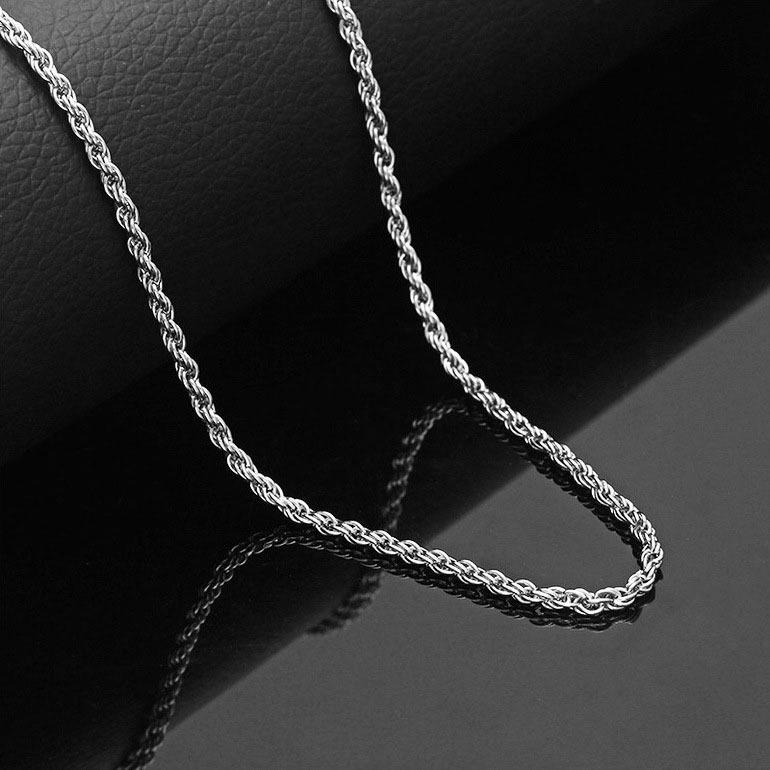 Unisex Titanium Stainless Steel Twist Rope Chain Necklace