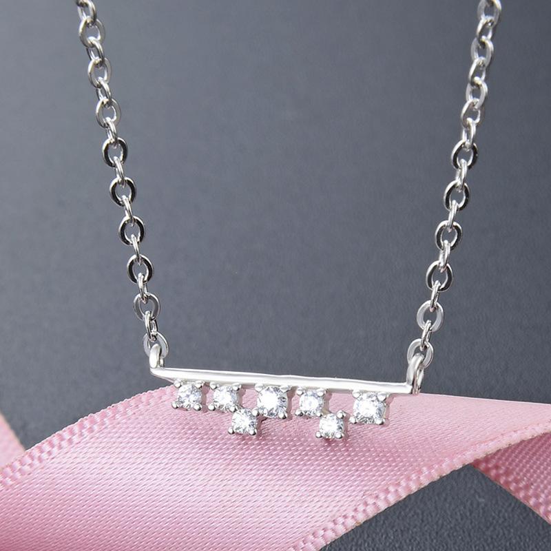Lindon 925 Sterling Silver Classic Women Necklace Pendant Zircon Fashion Gift