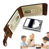Folding Cribbage Board Game Set Fun Table Game with Wooden Board Faux Leather Case Classic Cribbage Game with Full Deck of Cards