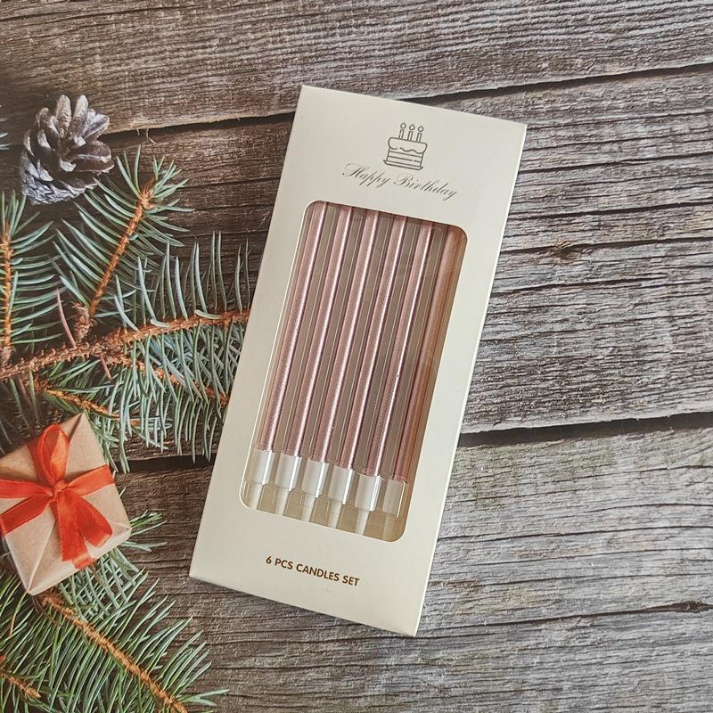 Metal Gold Silver Birthday Candles DIY Colorful Cake DecorasWedding Baby Shower Supplies Color Cake Topper