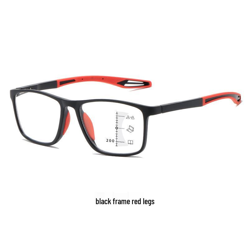 New TR90 Multifocal Progressive Sports-Style HD Reading Glasses, Anti-Blue Light, Suitable for Near and Distance Viewing