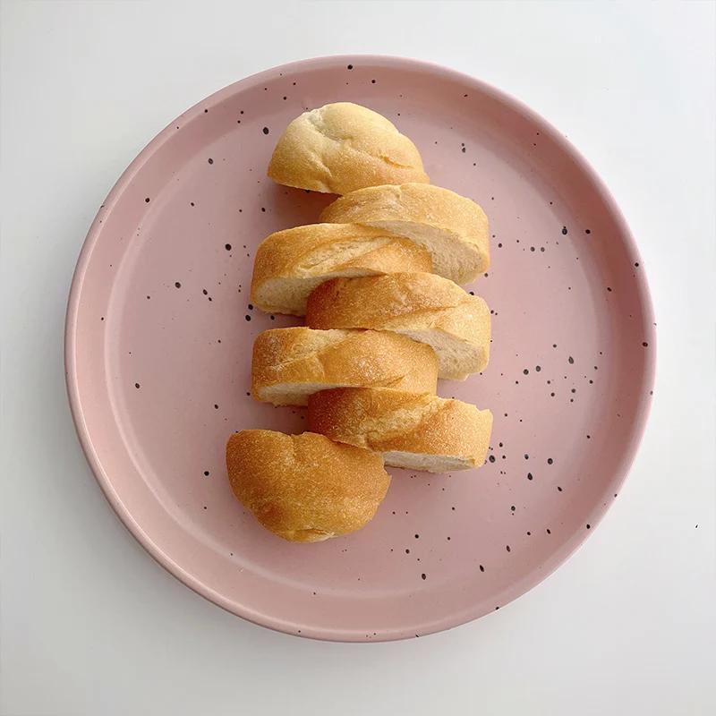 Ins Style Vintage Ceramic Plates Restaurant Western Steak Pasta Plate Simple Household Fruit Dessert Snack Tray