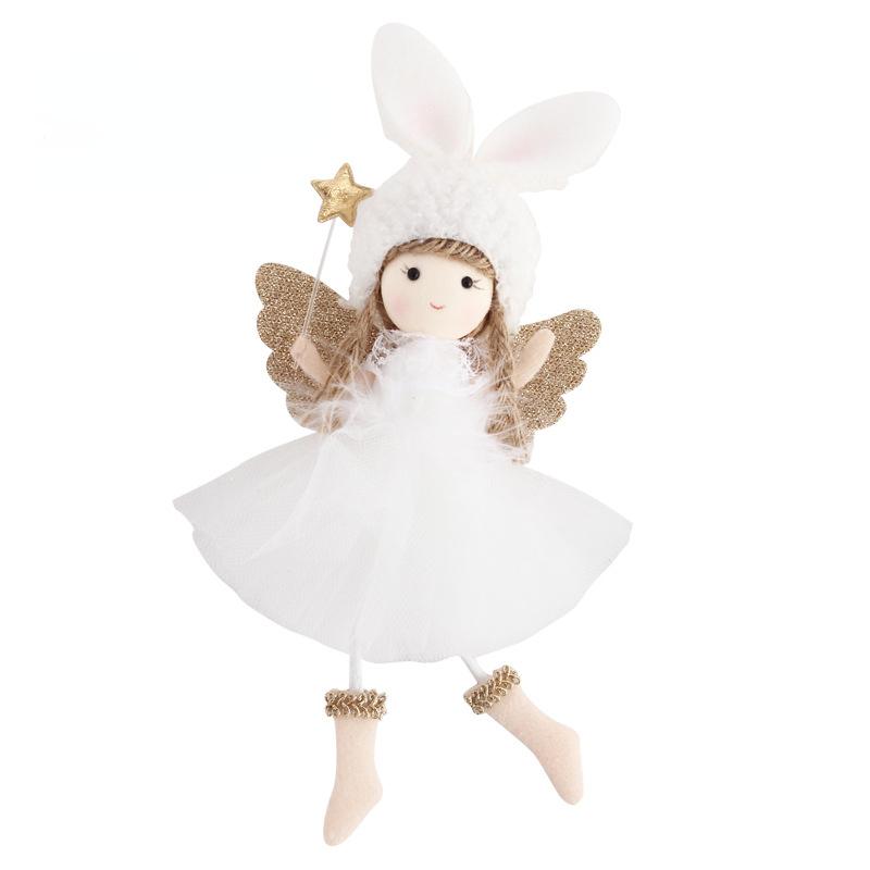 2pcs Christmas Decorations Cute Angel Girl Doll Christmas Tree Pendant Christmas Supplies Plush Material