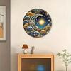 Vintage Metal Wall Poster Gold Moon Stars 8 Inch Round for Living Room