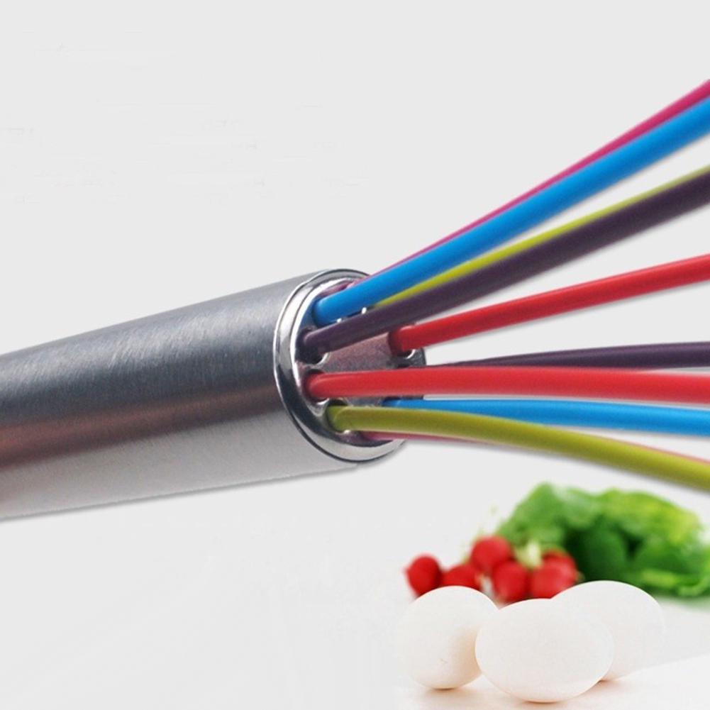 Roamtic Fashion Kitchen Wire Beater Handle Balloon Whisk Egg Mixer Silicone Stainless Steel Tool