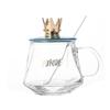 Crown Glass Coffee & Tea Mug with Handle and Lid
